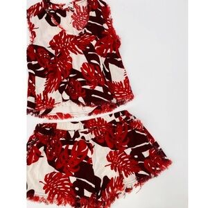 Mikoh red M vintage tahiti lehua floral set